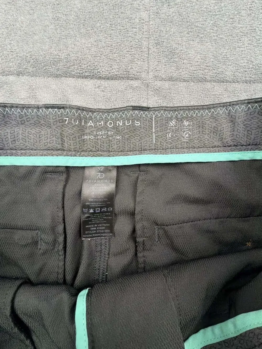 7 Diamonds Men's Black Performance Golf Hybrid Shorts Size 32